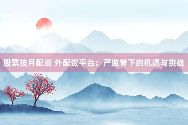 股票按月配资 外配资平台：严监管下的机遇与挑战