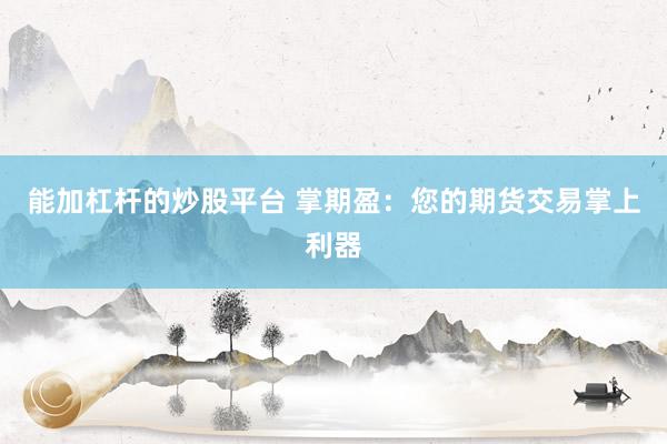 能加杠杆的炒股平台 掌期盈：您的期货交易掌上利器