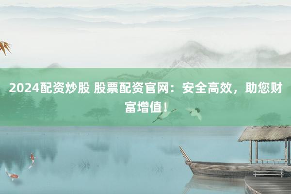 2024配资炒股 股票配资官网：安全高效，助您财富增值！