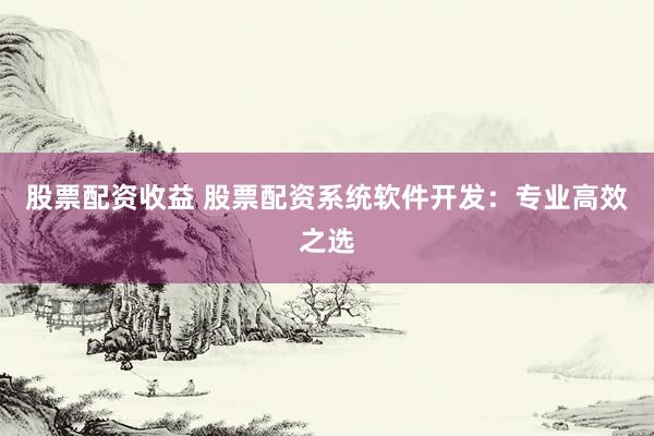股票配资收益 股票配资系统软件开发：专业高效之选