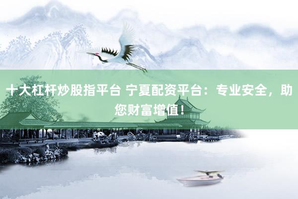十大杠杆炒股指平台 宁夏配资平台：专业安全，助您财富增值！