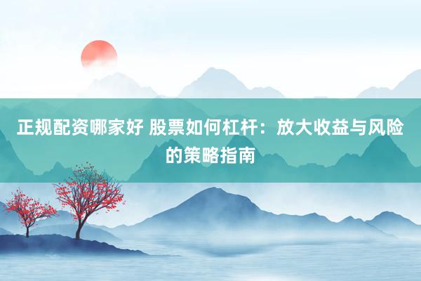 正规配资哪家好 股票如何杠杆:放大收益与风险的策略指南