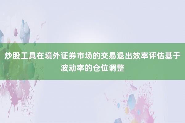 炒股工具在境外证券市场的交易退出效率评估基于波动率的仓位调整