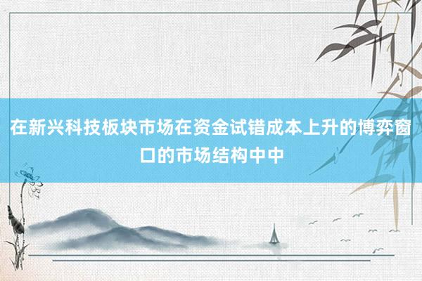 在新兴科技板块市场在资金试错成本上升的博弈窗口的市场结构中中