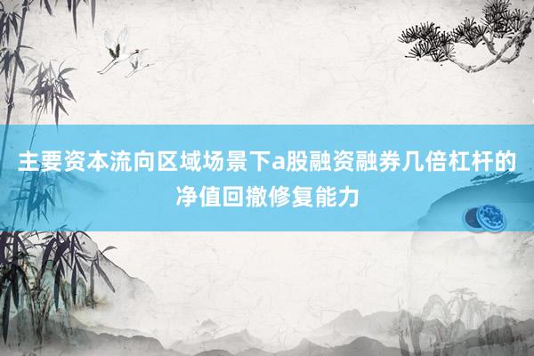 主要资本流向区域场景下a股融资融券几倍杠杆的净值回撤修复能力