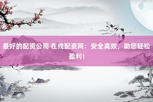 最好的配资公司 在线配资网：安全高效，助您轻松盈利！