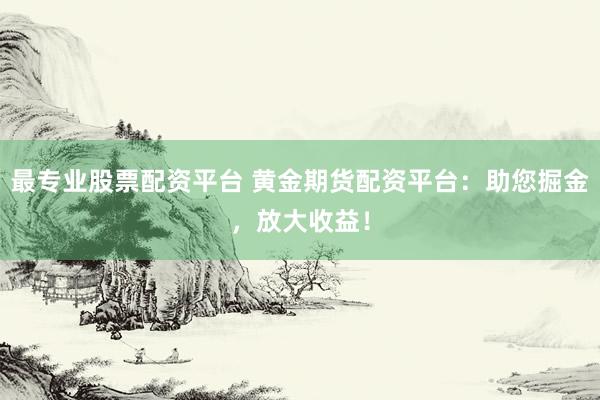 最专业股票配资平台 黄金期货配资平台：助您掘金，放大收益！