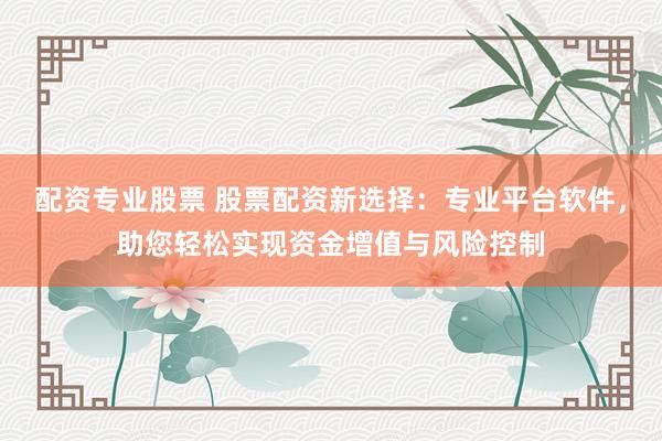 配资专业股票 股票配资新选择：专业平台软件，助您轻松实现资金增值与风险控制