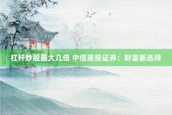 杠杆炒股最大几倍 中信建投证券：财富新选择